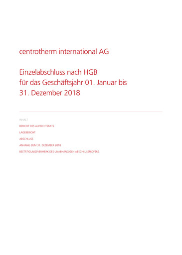 Thumbnail centrotherm international Financial Statement 2018