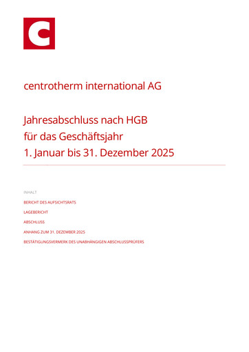 Thumbnail centrotherm international Financial Statement 2025