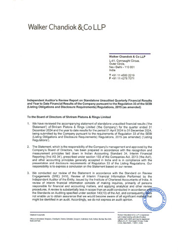 Miniature Shriram Pistons & Rings Rapport trimestriel 2024-q3