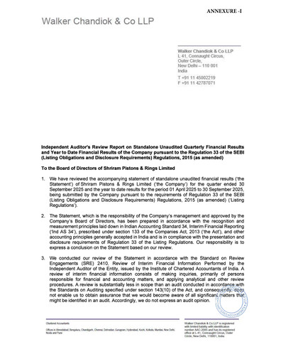 Miniature Shriram Pistons & Rings Rapport trimestriel 2025-q2