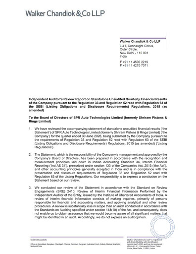 Miniature Shriram Pistons & Rings Rapport trimestriel 2026-q1