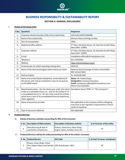 Vorschaubild Shriram Pistons & Rings Nachhaltigkeitsbericht 2024-2025