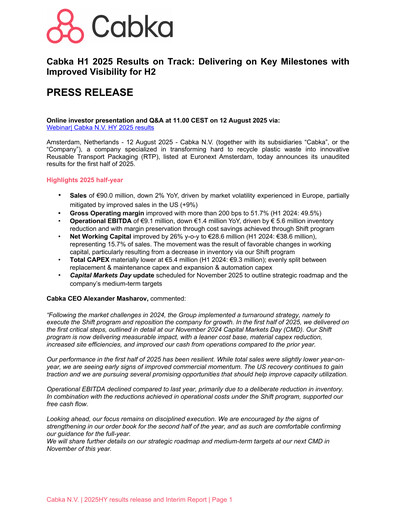 Thumbnail Cabka Half-year Report 2025-h1