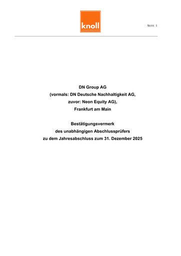 Thumbnail Neon Equity AG Financial Statement 2025