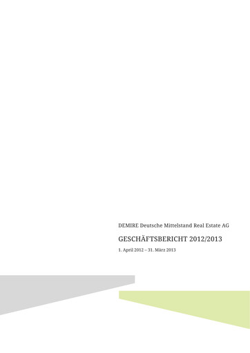 Thumbnail DEMIRE Deutsche Mittelstand Real Estate Annual Report 2012-2013