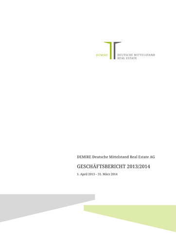 Thumbnail DEMIRE Deutsche Mittelstand Real Estate Annual Report 2013-2014