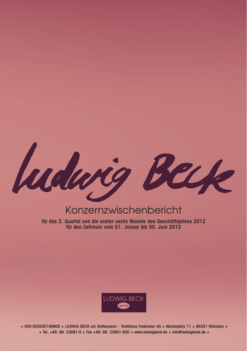 Miniature LUDWIG BECK am Rathauseck - Textilhaus Feldmeier Rapport semestriel 2012-h1