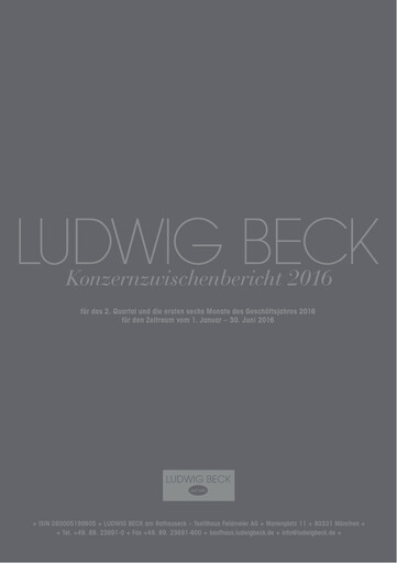 Miniature LUDWIG BECK am Rathauseck - Textilhaus Feldmeier Rapport semestriel 2016-h1