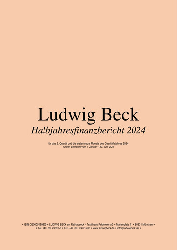 Miniature LUDWIG BECK am Rathauseck - Textilhaus Feldmeier Rapport semestriel 2024-h1