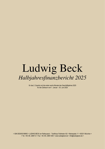 Miniature LUDWIG BECK am Rathauseck - Textilhaus Feldmeier Rapport semestriel 2025-h1
