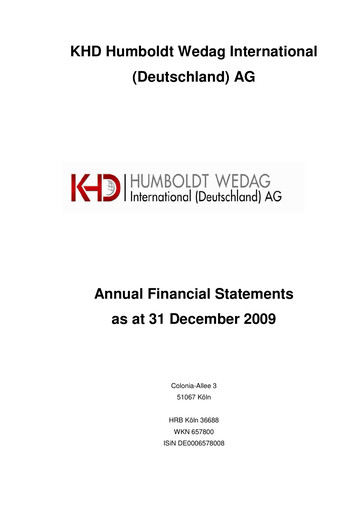 Thumbnail KHD Humboldt Wedag International Financial Statement 2009