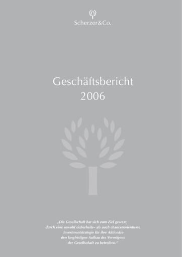 Thumbnail Scherzer & Co. AG Annual Report 2006