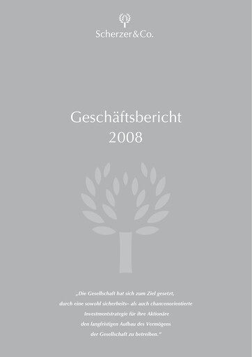 Thumbnail Scherzer & Co. AG Annual Report 2008