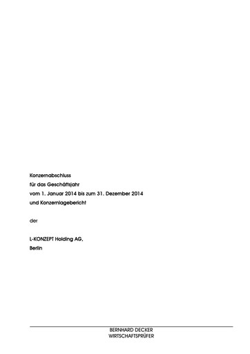 Thumbnail CGRE AG Financial Statement 2014