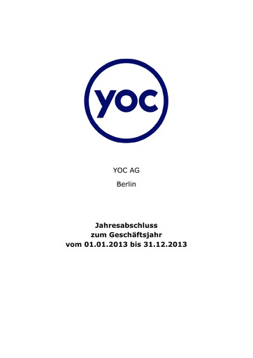 Thumbnail YOC AG Financial Statement 2013