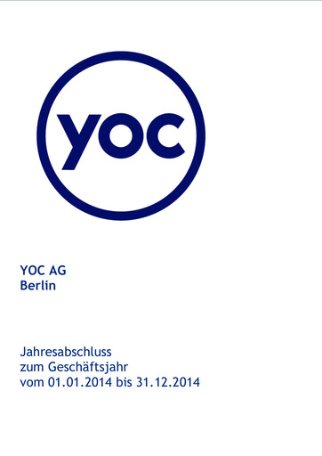 Thumbnail YOC AG Financial Statement 2014