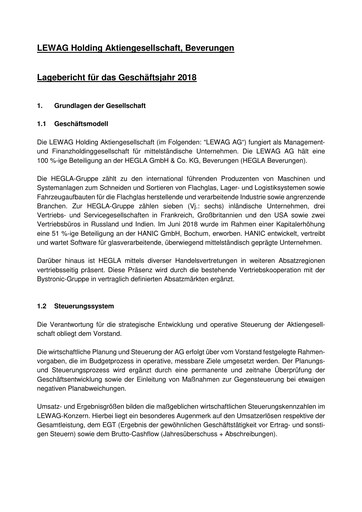 Thumbnail LEWAG Holding Financial Statement 2018