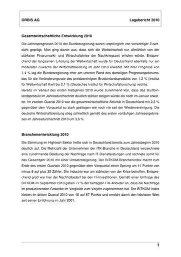 Thumbnail ORBIS AG Financial Report 2010