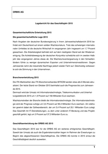 Thumbnail ORBIS AG Financial Statement 2015