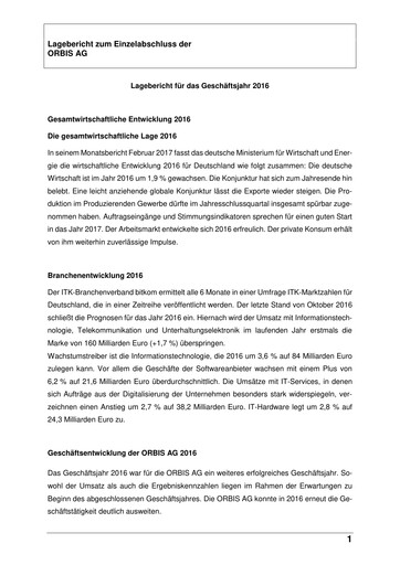 Thumbnail ORBIS AG Financial Statement 2016