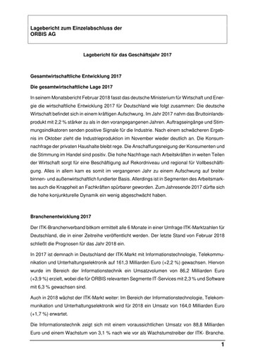 Thumbnail ORBIS AG Financial Statement 2017