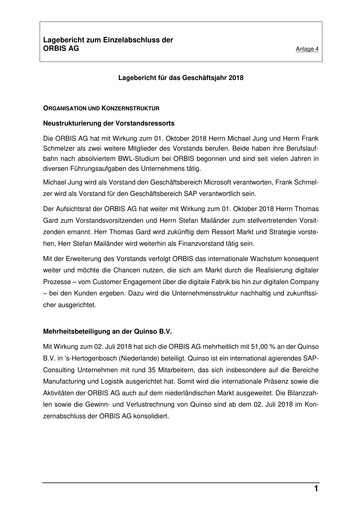 Thumbnail ORBIS AG Financial Statement 2018