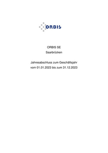 Thumbnail ORBIS AG Financial Statement 2023