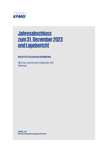 Thumbnail IBU-tec advanced materials AG Financial Statement 2023