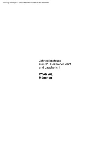 Thumbnail cyan AG Financial Statement 2021
