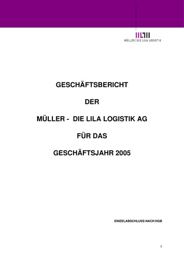 Thumbnail Müller - Die lila Logistik Financial Statement 2005