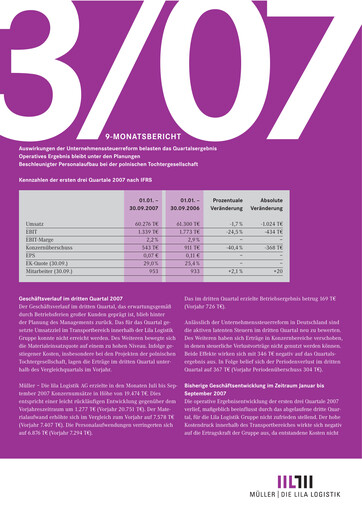 Thumbnail Müller - Die lila Logistik Financial Statement 2007-h1
