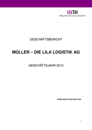 Thumbnail Müller - Die lila Logistik Financial Statement 2010