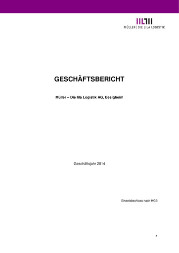 Thumbnail Müller - Die lila Logistik Financial Statement 2014