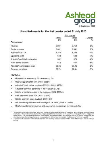 Thumbnail Ashtead Quarterly Report 2025-q1