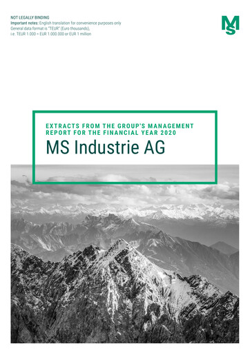 Thumbnail MS Industrie Annual Report 2020