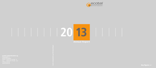 Miniature ecotel communication Rapport annuel 2013
