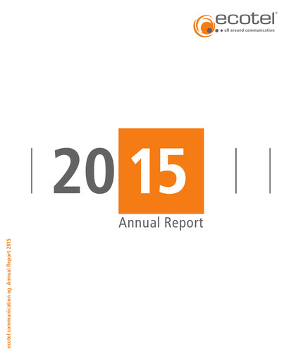 Miniature ecotel communication Rapport annuel 2015