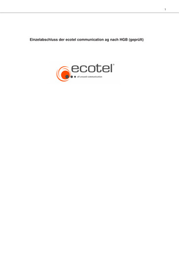 Thumbnail ecotel communication Financial Statement 2005