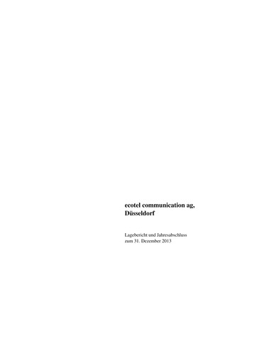Thumbnail ecotel communication Financial Statement 2013