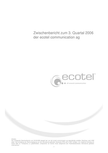 Thumbnail ecotel communication Quarterly Report 2006-q3