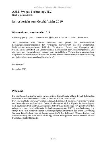 Thumbnail AHT Syngas Technology Financial Statement 2019