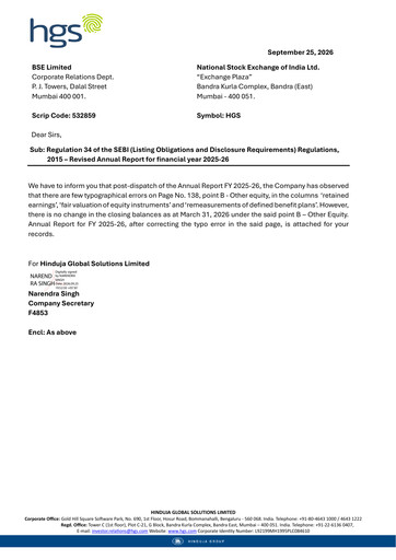 Thumbnail Hinduja Global Solutions Annual Report 2025-2026