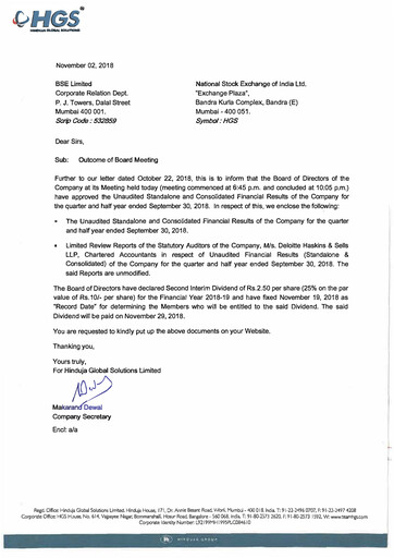 Thumbnail Hinduja Global Solutions Quarterly Report 2018-q2
