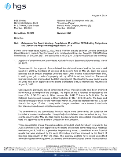 Thumbnail Hinduja Global Solutions Quarterly Report 2023-q1