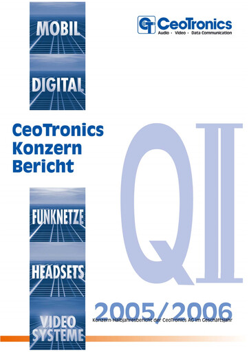 Miniature CeoTronics Rapport semestriel 2005-h1