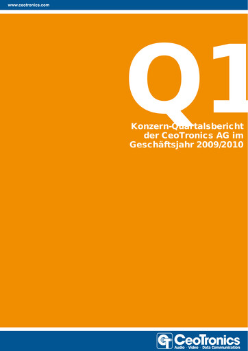 Miniature CeoTronics Rapport trimestriel 2009-q1