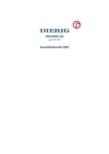 Thumbnail Dierig Holding AG Annual Report 2002