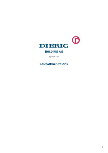 Thumbnail Dierig Holding AG Annual Report 2012