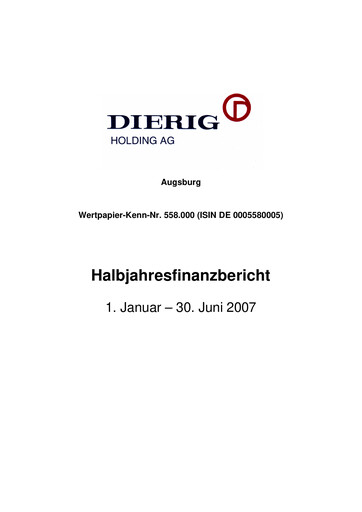 Vorschaubild Dierig Holding AG Halbjahresbericht 2007-h1