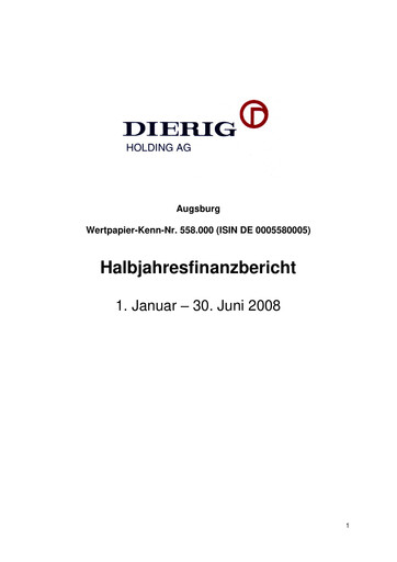 Vorschaubild Dierig Holding AG Halbjahresbericht 2008-h1